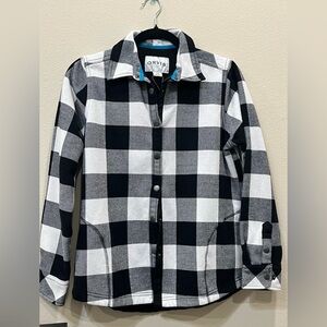 Orvis Kids Plaid Button Down Shirt - Black and White